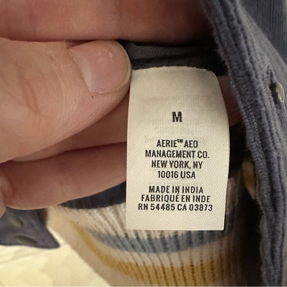 Aerie Women’s Navy Blue Corduroy Varsity Bomber Button Up Jacket Size M GUC - Picture 8 of 10